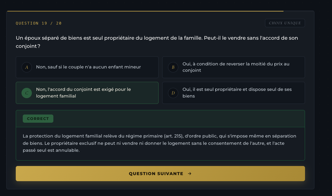 Le quiz Patrilab, une question à choix unique